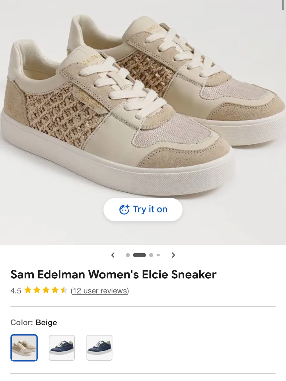 Sam Edelman Elcie Low-Top Sneaker in Beige/Cream